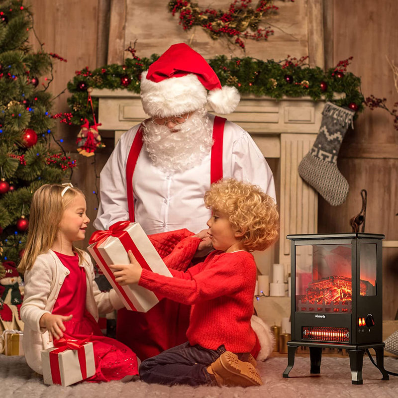 TURBRO Infrared Electric Fireplace Stove, 19" Freestanding Stove Heater